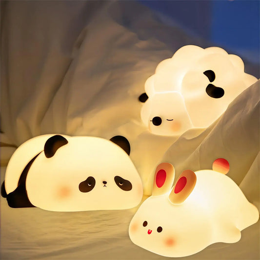 LED Night Lights Cute Sheep Panda Lamp