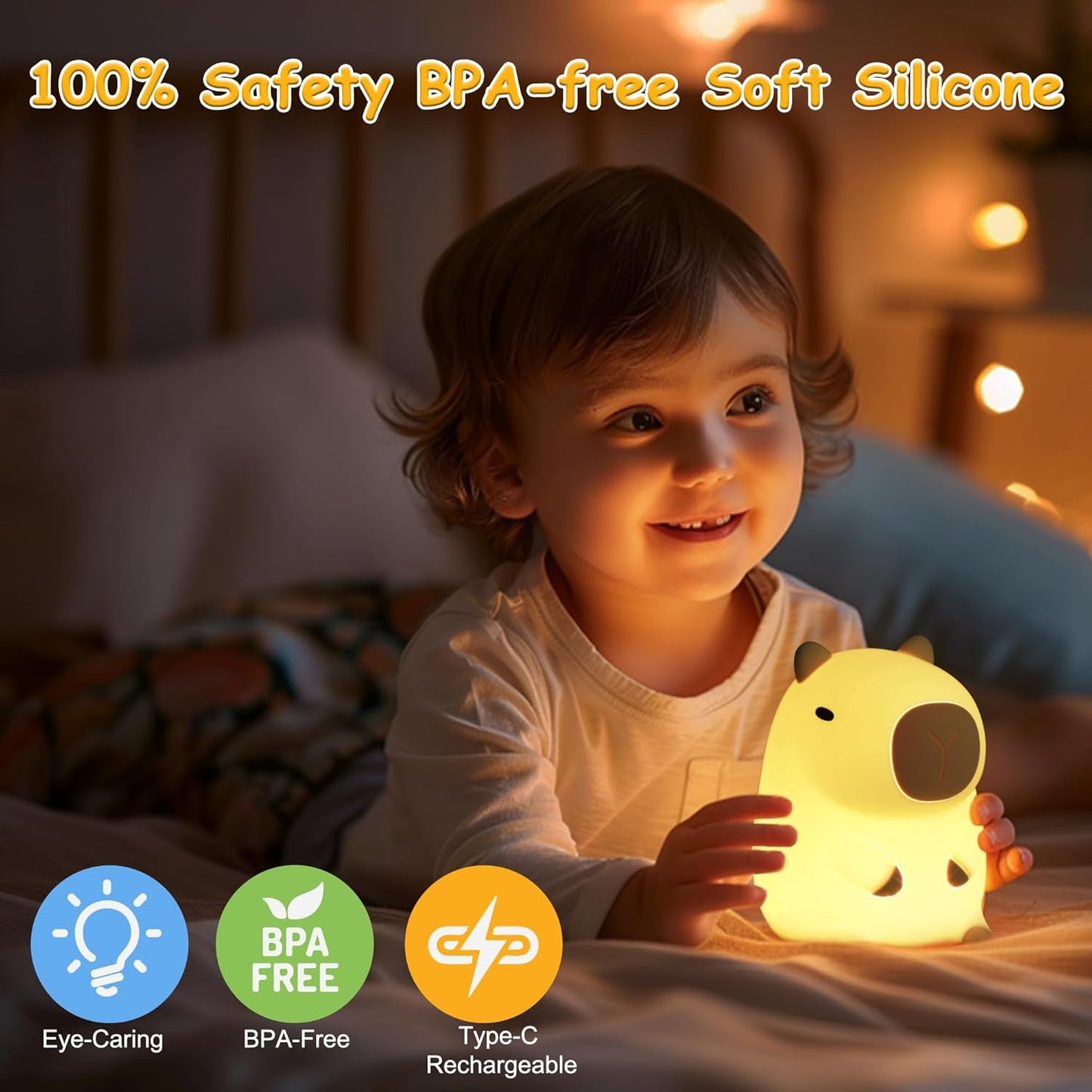 Cute Capybara Nightlight Perfect Birthday Christmas Easter Gifts for Kids.